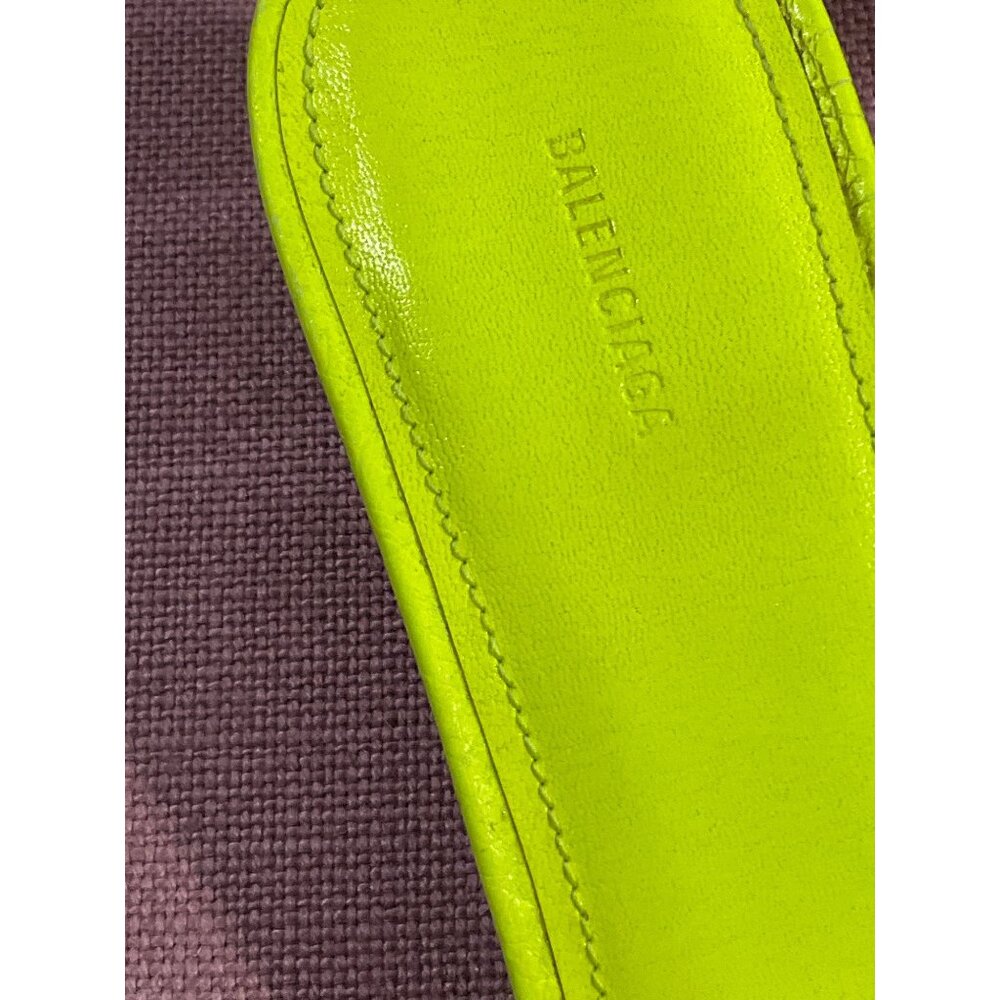 BALENCIAGA Cagole Mules in Fluo Yellow & Palladium 37 with box Womens Heels - Picture 10 of 16
